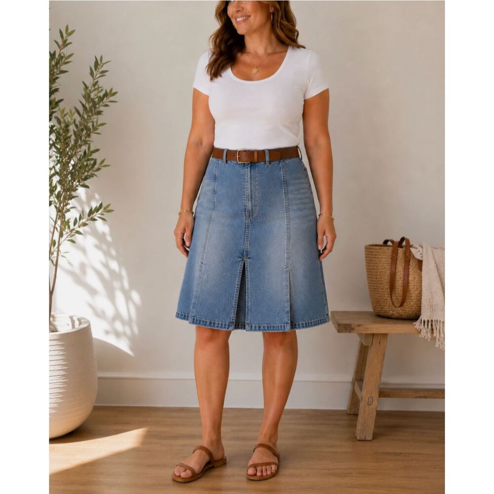 Vintage Y2K Venezia Denim Skirt A-Line Classic Sz 20 NWT